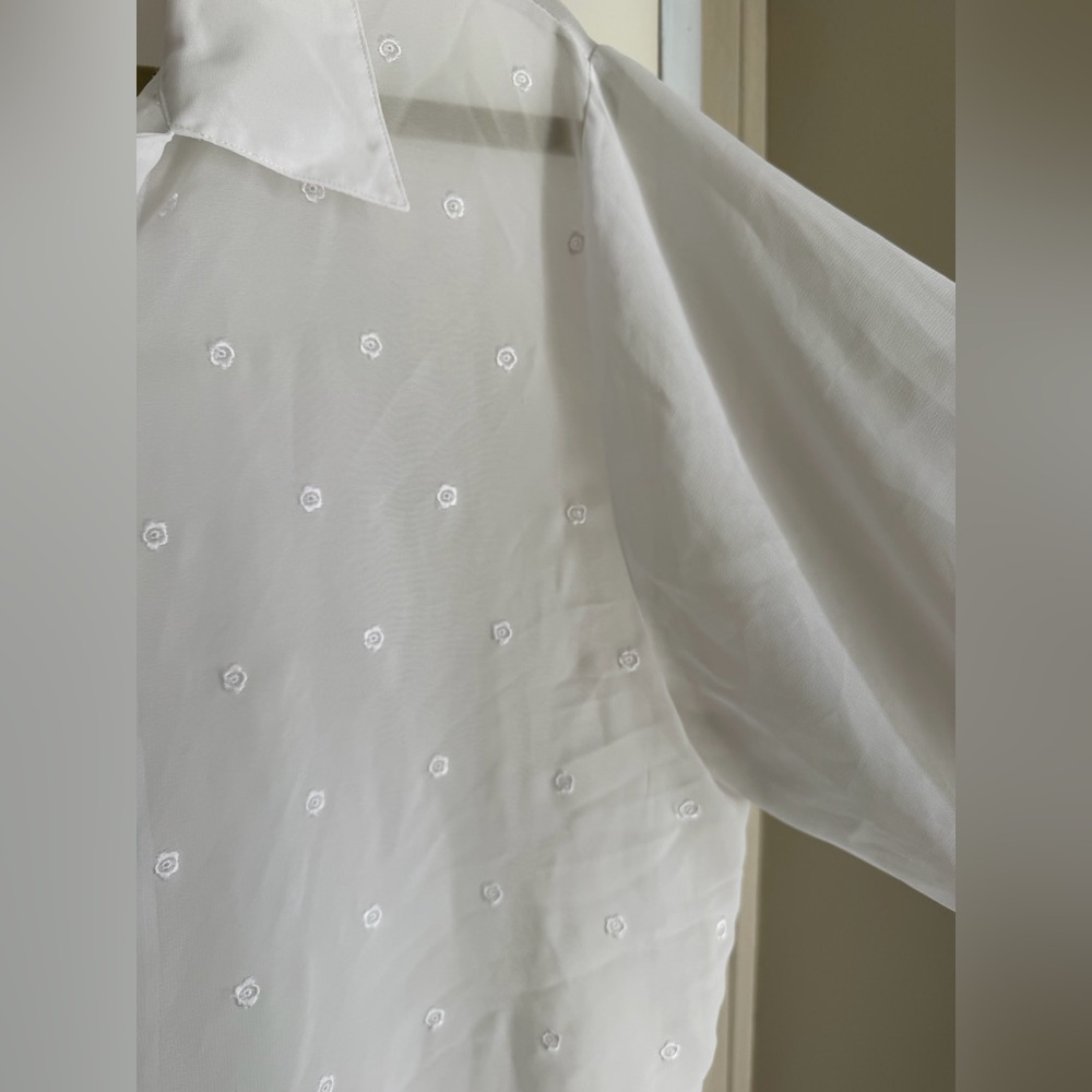 Victoria Halley Classic White Embroidered women’s blouse 2xL summer travel flora - Picture 8 of 11